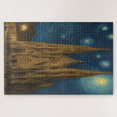 バルセロナカテドラルアットナイトバンゴッホスタイル ジグソーパズル (横)