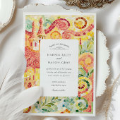 バルセロナガウディインスパイアモザイク結婚ス 招待状