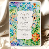 バルセロナガウディウォーター結婚カラー 招待状