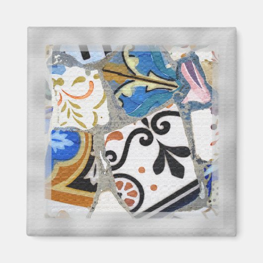 バルセロナガウディモザイククローズアップ マグネット (正面)