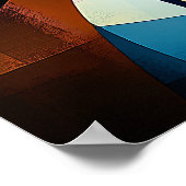 バルセロナキュービストサンライズ – 幾何学模様シティスケープ ポスター (角)