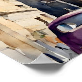 バルセロナサグラダデファミリアウォーターカラーポスター ポスター (角)