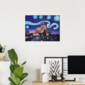 バルセロナサグラダファミリアスターリーナイト ポスター (ホームオフィス)