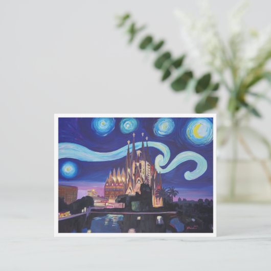 バルセロナサグラダファミリアスターリーナイト ポストカード (スタンド正面)