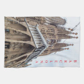 バルセロナサグラダファミリアビューティータオル キッチンタオル (横)