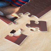 バルセロナサッカーチームTシャツがかわいい猫 ジグソーパズル (側面)