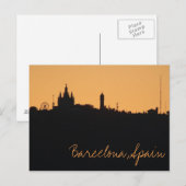 バルセロナサンセットスカイラインポストカード ポストカード (正面/裏面)