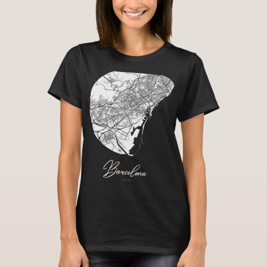 バルセロナシティの地図 Tシャツ (正面)