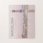 バルセロナスカイラインサンセットカタラノニアスペイン ジグソーパズル (縦)