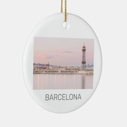 バルセロナスカイラインサンセットカタラノニアスペイン セラミックオーナメント (右)