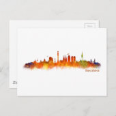 バルセロナスカイライン水彩v02 ポストカード (正面/裏面)