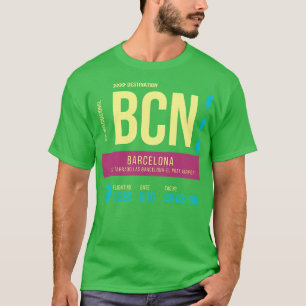 バルセロナスタイリッシュエアポートラゲッジタグBCN Tシャツ