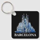 バルセロナスタイリッシュスペイン大聖堂ヴィンテージ キーホルダー (正面)