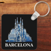 バルセロナスタイリッシュスペイン大聖堂ヴィンテージ キーホルダー (裏面)