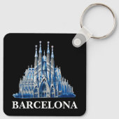 バルセロナスタイリッシュスペイン大聖堂ヴィンテージ キーホルダー (裏面)