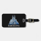 バルセロナスタイリッシュスペイン大聖堂ヴィンテージ ラゲッジタグ (正面横)