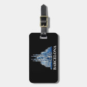 バルセロナスタイリッシュスペイン大聖堂ヴィンテージ ラゲッジタグ (正面縦)