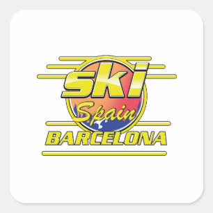 バルセロナスペインからスキーロゴ スクエアシール