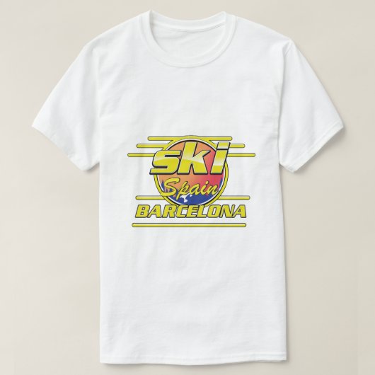 バルセロナスペインからスキーロゴ Tシャツ (デザイン正面)