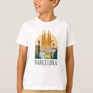 バルセロナスペインかわいい旅スペインの行ギフトシティラブ Tシャツ