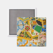 バルセロナスペインのイエローパルクグエルのタイル マグネット (正面/裏面)