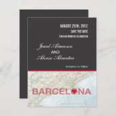 バルセロナスペインのセーブ・ザ・デート案内 セーブザデート (正面/裏面)