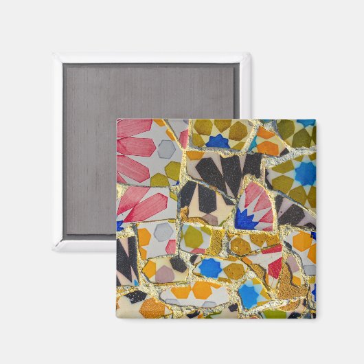 バルセロナスペインのパルクグエル陶磁器タイル マグネット (正面/裏面)