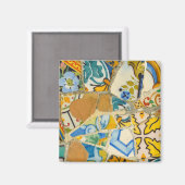 バルセロナスペインのパルクグエル黄色のセラミックタイル マグネット (正面/裏面)