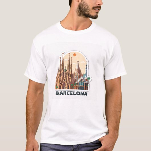 バルセロナスペインのランドマーク Tシャツ (正面)