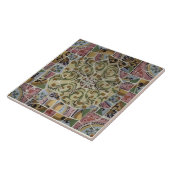 バルセロナスペインの公園Güellのモザイク・タイル タイル (側面)