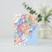 バルセロナスペインの地図 ポストカード (スタンド正面)