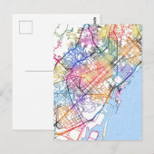 バルセロナスペインの地図 ポストカード (正面/裏面)