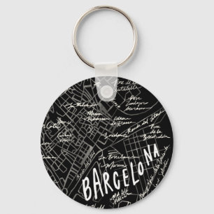 バルセロナスペインの地図Keychain キーホルダー