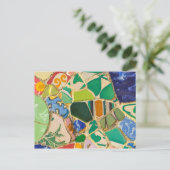 バルセロナスペインの緑のパルクグエルタイル ポストカード (スタンド正面)