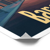 バルセロナスペインアートヴィンテージトラベルイラストレーション ポスター (角)