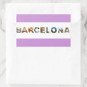 バルセロナスペインカラフル建築の写真 長方形シール (バッグ)