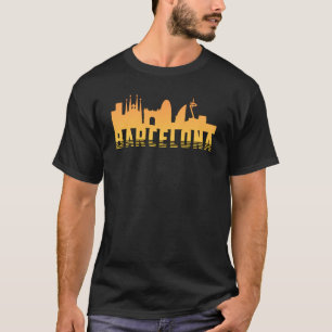 バルセロナスペインシティスカイラインシティスケープギおもしろいフト Tシャツ