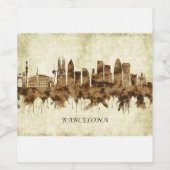 バルセロナスペインシティスケープ ワインラベル (シングルラベル)