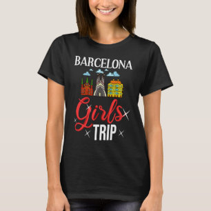 バルセロナスペインシティトリップスカイラインマップトラベル Tシャツ
