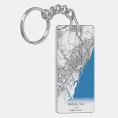 バルセロナスペインシティマップトラベルシンプルミニマル キーホルダー (正面左)