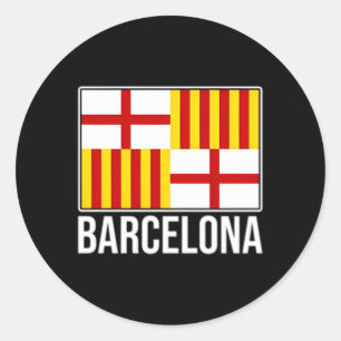バルセロナスペインシティ国旗カタロニア ラウンドシール