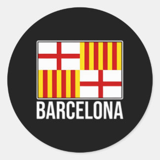 バルセロナスペインシティ国旗カタロニア ラウンドシール