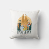 バルセロナスペインスカイラインヴィンテージ クッション (正面)