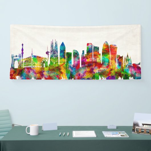 バルセロナスペインスカイライン 横断幕 (トレードショー)