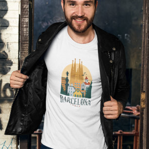 バルセロナスペインスカイラインTシャツ Tシャツ