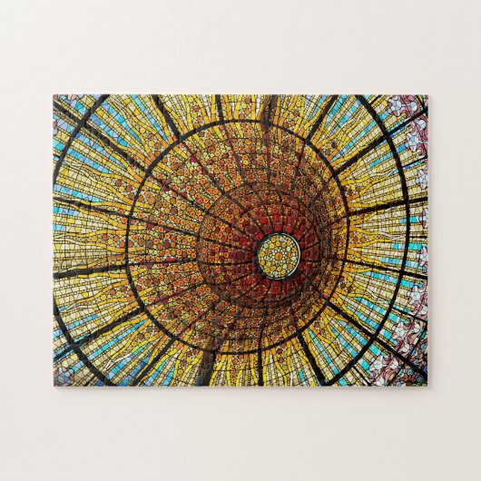 バルセロナスペインステンドグラス旅行写真 ジグソーパズル (横)