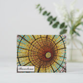 バルセロナスペインステンドグラス旅行写真 ポストカード (スタンド正面)