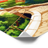 バルセロナスペイントラベルアートヴィンテージイラストレーション ポスター (角)