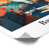 バルセロナスペイントラベルアートヴィンテージイラストレーション ポスター (角)