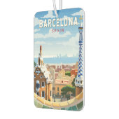 バルセロナスペイントラベルアートヴィンテージ カーエアーフレッシュナー (左)